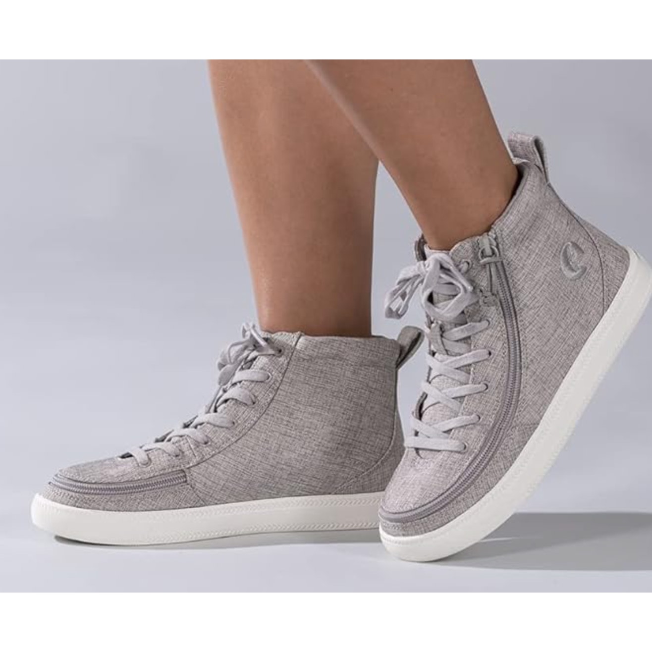 Billy Footwear Classic Lace High Top Sneakers Women's 8.5m Gray Wraparound Zip